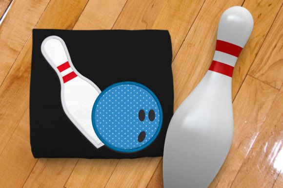 Bowling Ball and Pin Applique Embroidery