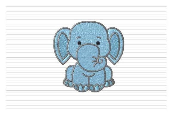 Cute Baby Elephant Embroidery