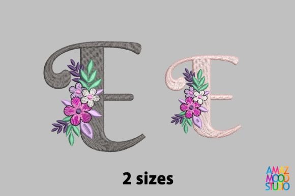 Letter E Floral Monogram for Boutique Sweatshirt Projects