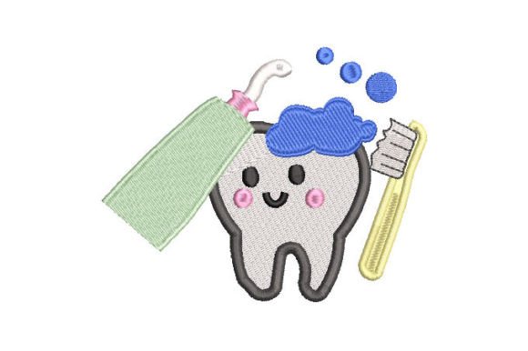 Tooth and Brush Embroidery Designs