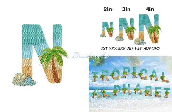 Tropical Font N: Boutique Sweatshirt Embroidery Review