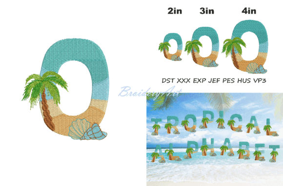 Tropical Font O: Your Go-To Holiday Embroidery Letter